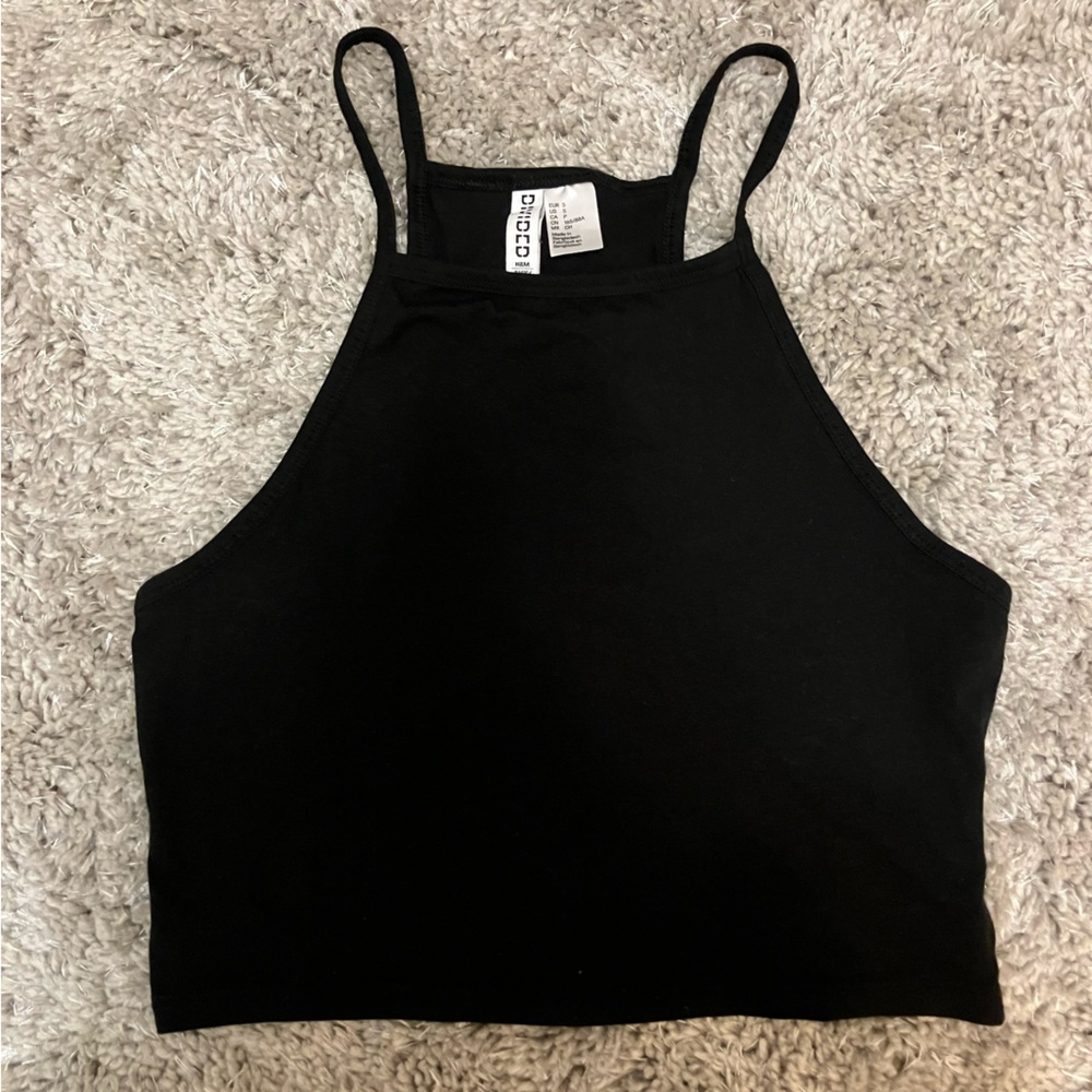 Black Halter crop top